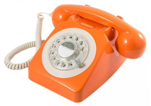 Gpo 746 push orange - téléphone fixe rétro bouton poussoir
