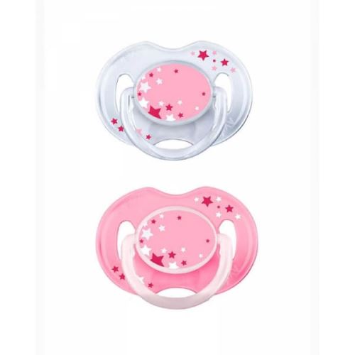 Lot de 2 sucettes de nuit 0-6 mois rose - philips avent