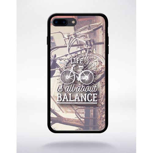 Coque Life Il All About Balance Fond Image Compatible Apple Iphone 7 Plus Bord Noir Silicone