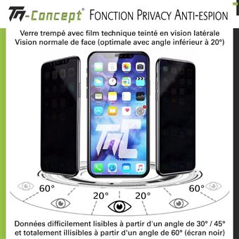 Protection d'écran pour smartphone Vshop ® Verre Trempé Anti Espion iPhone  XR Privacy Film de Protection Écran Complet 3D Vitre Protecteur Anti  Rayures sans Bulles d'air Ultra Résistant