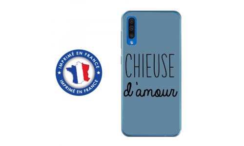 Coque souple pour Samsung Galaxy A50 avec impression Motifs Chieuse d'Amour bleu