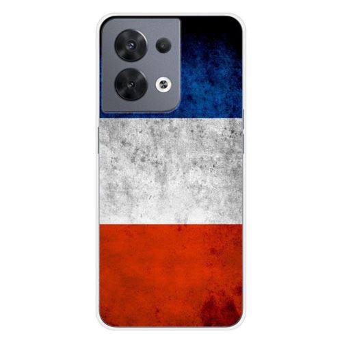 Coque en silicone imprimée compatible Oppo Reno 8 5G Drapeau France
