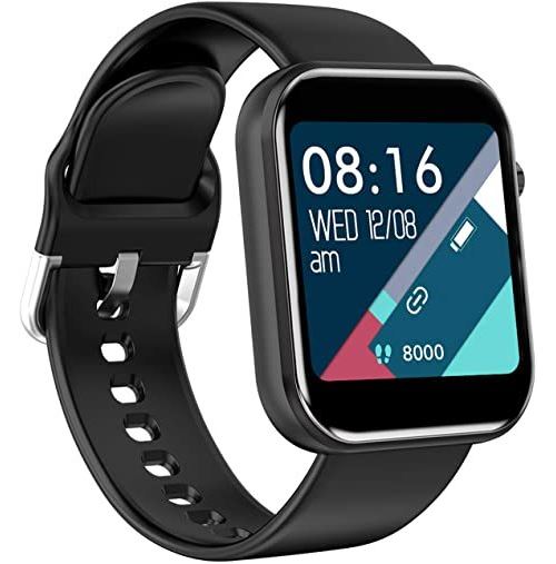 Montre Connectée CHRONUS pour Homme Femmes Enfants avec Cardiofréquencemètre Compteur de Calories Tracker d'Activité Podomètre Bluetooth pour Android iOS-Noir