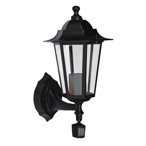 Applique montante E27 60W détecteur - Noir
