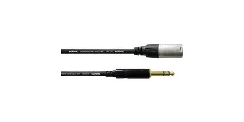 XLR Câble adaptateur [1x XLR mâle - 1x Jack mâle 6.35 mm] 0.6 m noir Cordial CFM 0,6 MV