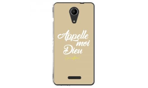 Coque souple pour Wiko Tommy 2 avec impression Motifs Appelle moi Dieu taupe