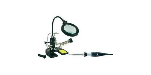 Lampe-loupe avec troisième main + fer à souder TOOLCRAFT LED