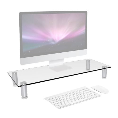 Duronic DM052-1 Réhausseur d'écran / Support en verre pour écran d'ordinateur ou ordinateur portable ou écran TV (56 x 24 cm)
