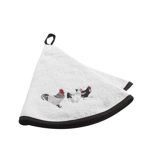 Essuie-main rond (0) 60 cm eponge brodee auberge Anthracite