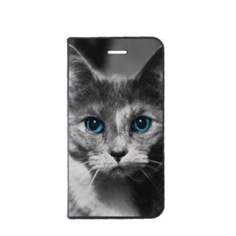 Etui Pour Alcatel U5 Orange Rise 52 Folio Motif Chat Aux Yeux Bleus Etui Pour Telephone Mobile Achat Prix Fnac