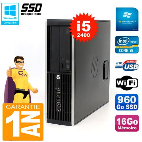 Pc hp compaq 8300 sff core i5-2400 ram 16go disque 960go ssd graveur dvd wifi w7 État correct - Hewlett-Packard reconditionné disponible sur Fnac