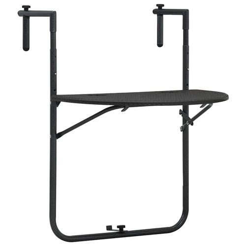 Vidaxl Marron Table De Balcon - Rotin Plastique 60X64 Cm - Image 3