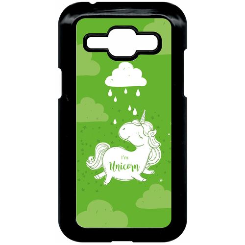 Coque samsung galaxy j1 4g unicorne nuage fond vert