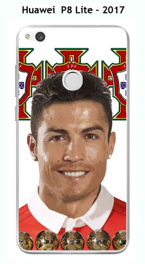 Coque TPU gel souple Huawei P8 Lite - 2017 design Ronaldo fond Portugal