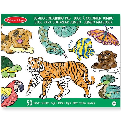 Blocs De Coloriage Grand Format 50 Pages Animaux Enfants 3 Ans +