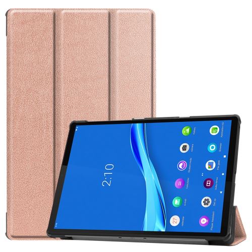 Etui en PU + TPU avec support tri-pliure or rose pour votre Lenovo Tab M10 Plus TB-X606F