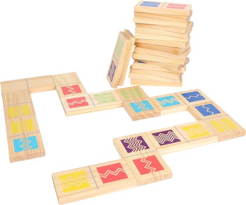 Small Foot jeu de dominos junior 15 cm bois naturel 28 pierres