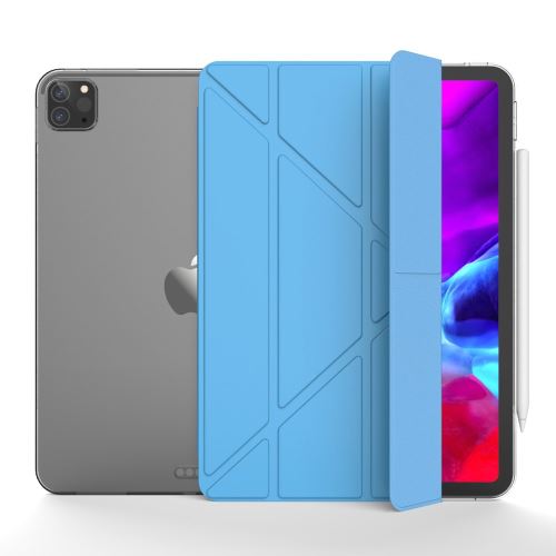 Etui en PU + TPU origami d'absorption magnétique bleu ciel pour votre Apple iPad Pro 12.9 pouces (2020)