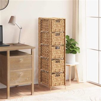 vidaXL Unité de rangement avec 5 paniers 25,5 x 37 x 100 cm Jacinthe d'eau - 1