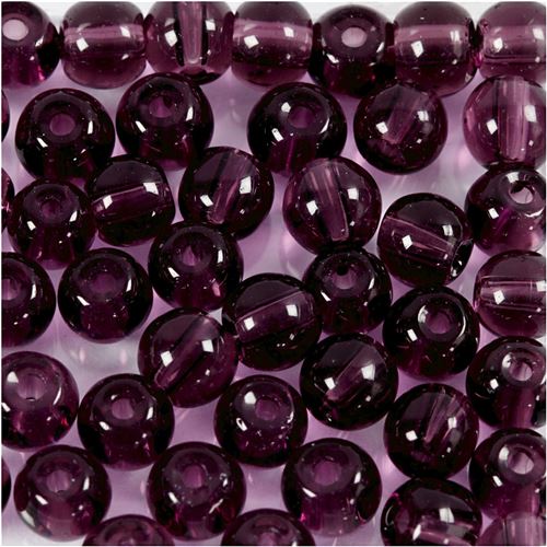 Creotime perle ronde ronde violet 4 mm 45 pièces