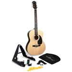 Kit guitare acoustique johnny brook jb300 couleur naturel avec sacoche, la  sangle, le médiator et les cordes - Conforama