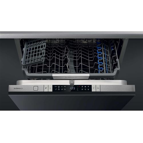 De Dietrich DCJ424DQX-01 - Lave-vaisselle - encastrable - Niche - largeur : 60 cm - profondeur : 58 cm - hauteur : 82 cm - inox/noir