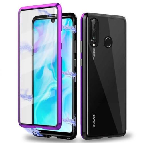 4 sur coque huawei p30 lite 2 en 1 coque d adsorption magnetique avec protection en verre trempe metal coque violet noir coque et etui telephone mobile achat prix fnac
