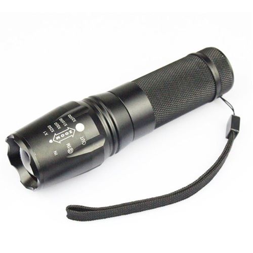 Lampe Torche Etanche à Eclairage LED CREE L2 Rechargeable (Noir)