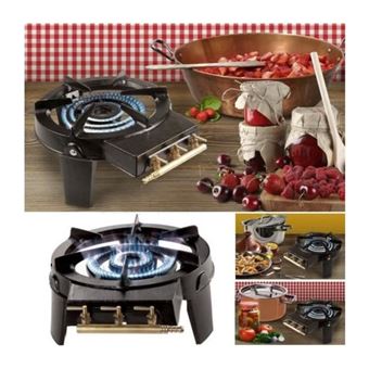 Réchaud à Gaz 2 Feux Portable + Plaque Barbecue - Cuisinière Camping Propane - Idéal Randonnée Et Extérieur