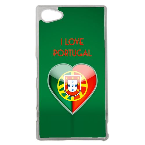 Coque Coeur Love Portugal Compatible Sony Z5 Compact Transparent