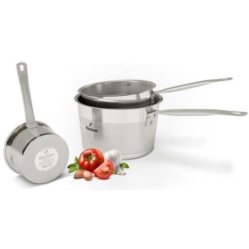 Backen set de 3 casseroles en inox - 16 18 20cm -tous feux dont induction 451103
