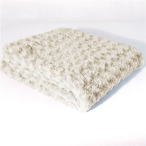Plaid 130 x 160 cm imitation fourrure himalaya Naturel
