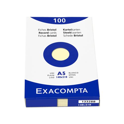 Exacompta Fiches vierges jaunes 100 A5 205 gm² - vue 2