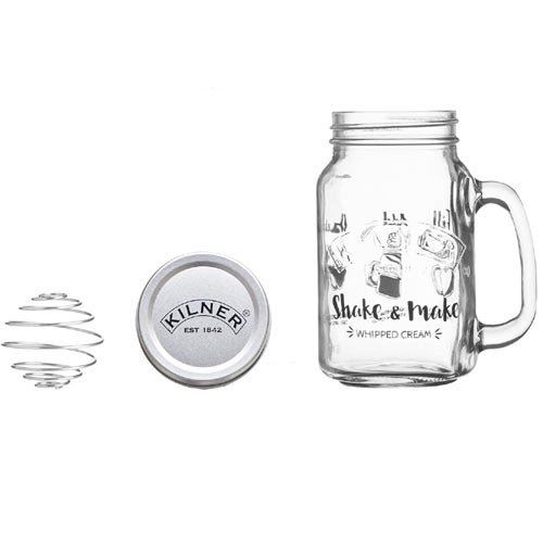 Kilner lot de shake et font de pot de crème fouettée, transparent
