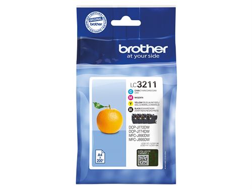 Brother LC3211 - Pack de 4 - noir, jaune, cyan, magenta - original - cartouche d'encre - pour Brother DCP-J572, DCP-J772, DCP-J774, MFC-J890, MFC-J895