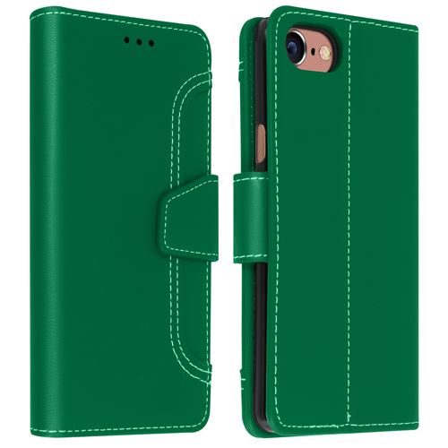 Housse pour Apple iPhone 6 / 6S / 7 / 8 / SE 2020 Étui Folio Portefeuille Fonction Support vert