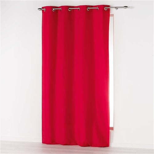 Rideau a oeillets 140 x 260 cm microfibre unie absolu Rouge Douceur d'Intérieur