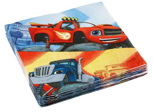 Nickelodeon serviettes de table Blaze boys 33 cm bleu 20 pièces