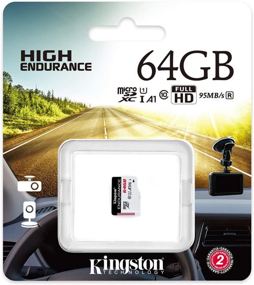 Kingston High Endurance - Carte mémoire flash - 64 Go - A1 / UHS-I U1 / Class10 - microSDXC UHS-I