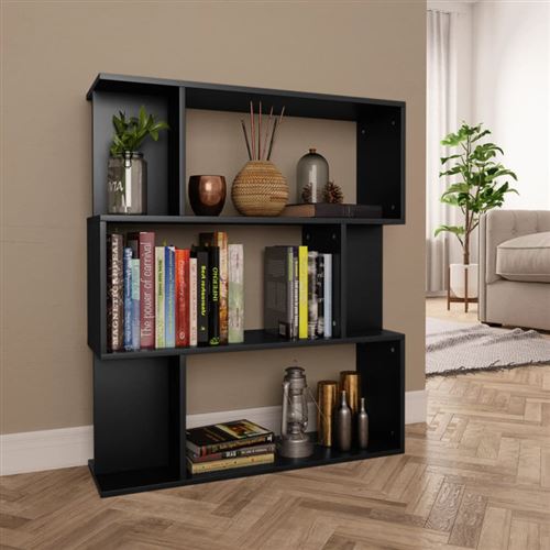 vidaXL Bibliothèque/Séparateur de pièce Noir 80x24x96 cm Aggloméré