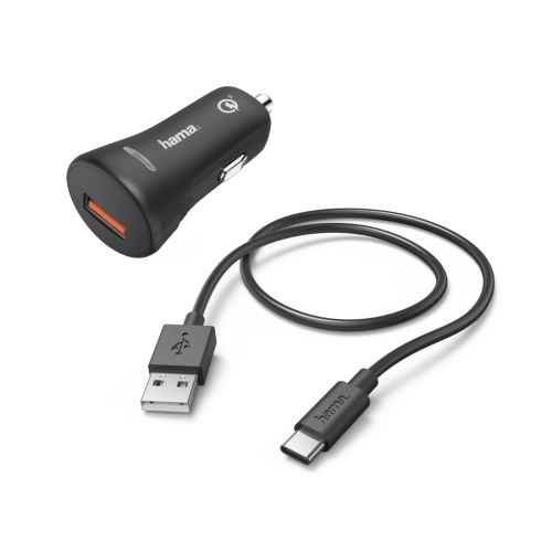 Kit charge allume cigare, USB Type-C, QC 3.0, 3 A, noir