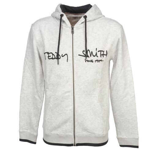Vestes sweats zippés capuche Teddy smith Giclass wht mel fz cap sw Blanc Taille : L rèf : 12107