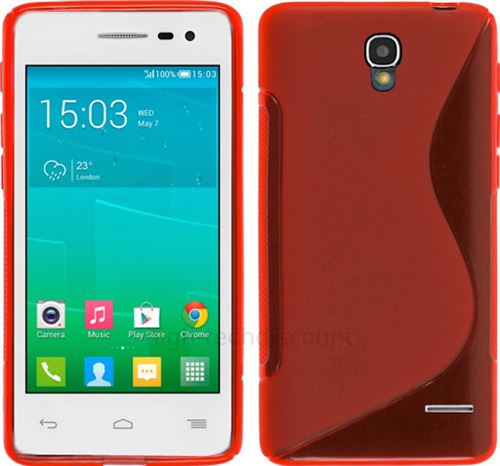 Housse etui coque silicone gel fine pour Alcatel One Touch Pop S3 5050D + film ecran - ROUGE - htdmobiles