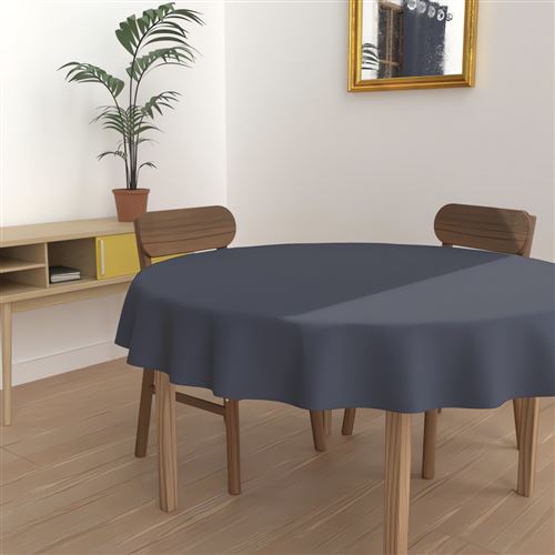 Nappe ronde anti-tâches Alix - D 180 cm - Bleu