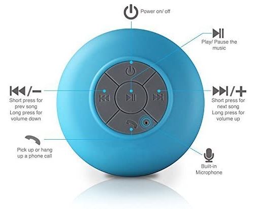 ANLEDDA Enceinte Bluetooth Portable,Haut-Parleur de Douche Enceinte  Bluetooth Étanche Enceinte Bluetooth Waterproof pour Douche Camping Voiture  Voyage