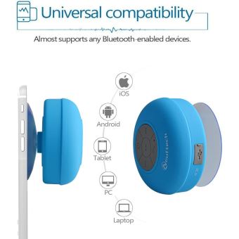 Enceinte Waterproof Bluetooth pour Smartphone Ventouse Haut-Parleur Micro  Douche Petite (BLEU) - Accessoire téléphonie pour voiture - Achat & prix