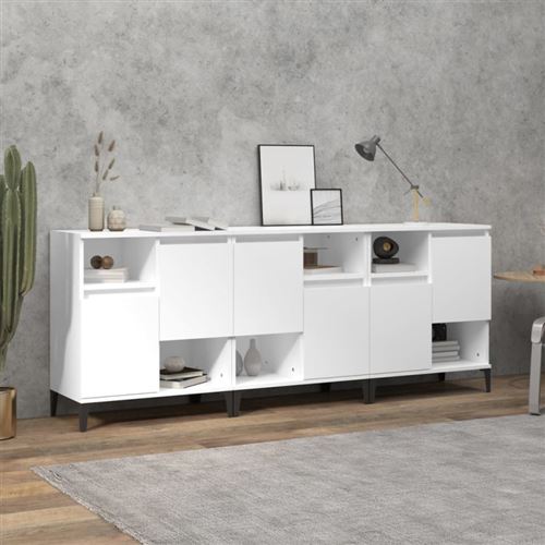 Non Communiqué Blanc Buffets 3 Pcs 60X35x70 Cm Bois D Ingénierie