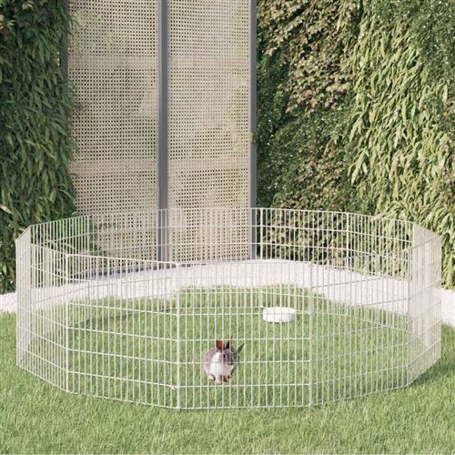 Meilleurs prix pour vidaXL Cage à lapin 12 panneaux 54x60 cm Fer galvanisé