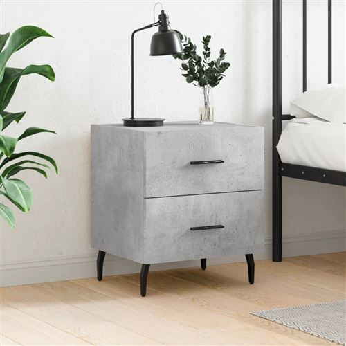VIDAXL - Table de Chevet - Moderne - Gris - Image 3