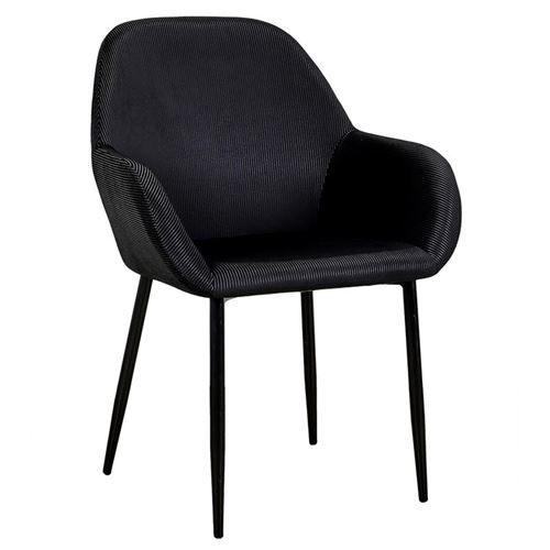 Non Communiqué Noir Fauteuil Velours Côtelé Giulia